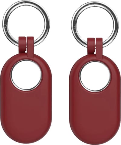 Sleutelhanger geschikt voor Samsung SmartTag 2 - Taghouder - Siliconen - Donkerrood - 2 stuks - CHPN