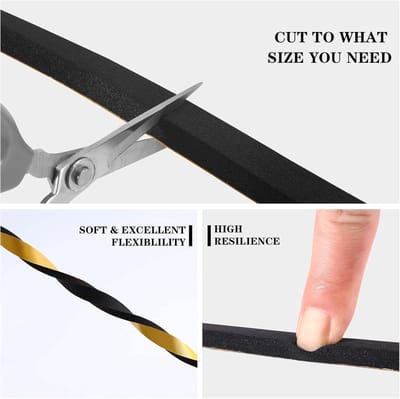 Schuimrubberen afdichtingstape 6 x 3 mm 2 rollen 20 m zwart 2 | Raamafdichting deurafdichting isolatie en geluiddemping Geschikt voor deuren ramen koelkasten vriezers airco en kasten