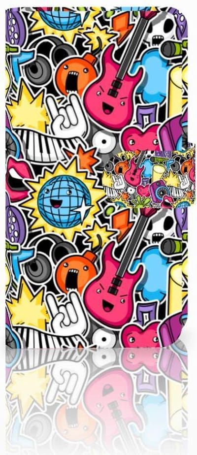Apple iPhone Xr Wallet Case met Pasjes Punk Rock