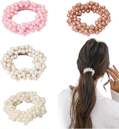 Elegante haaraccessoires voor dames: 4 haarstrikken met parels, perfect voor feesten, bruiloften en dagelijks gebruik