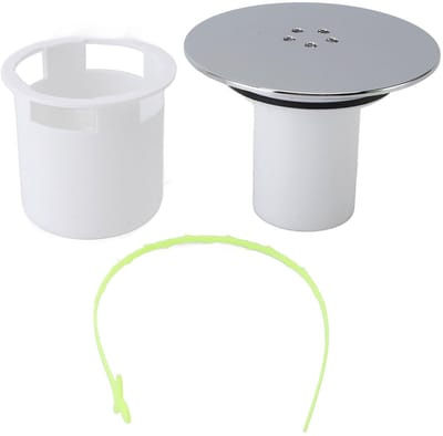 Dailygoods- Douchehoes met Haarreiniger - Doucheafvoer - Eenvoudige Reiniging - Kunststof - Diameter 115 mm - Gewicht 123 g - Afvoerputje