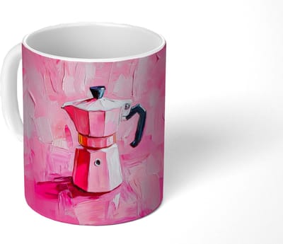 Mok - Koffiemok - Roze - Verf - Coffee - Mokken - 350 ML - Beker - Koffiemokken - Theemok