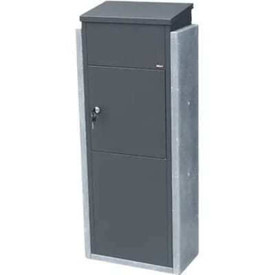 Pakketbrievenbus Torino Big - Natuursteen En Staal - Antraciet - 44x108x23cm