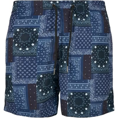 Urban Classics - Pattern navy bandana aop Zwemshorts - M - Blauw