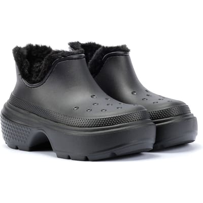 Crocs Stomp Gevoerd Kort Dames Laarzen Zwart