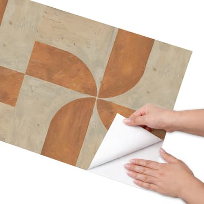 Coloray Meubel Wrap Folie - Oranje Meubelfolie - 50x100 cm - Wrapfolie Keuken Geschilderde windmolens - Decoratiefolie - Abstract Meubelfolie - Meubel Wrap Folie - Woonkamer decoratie - Abstractie