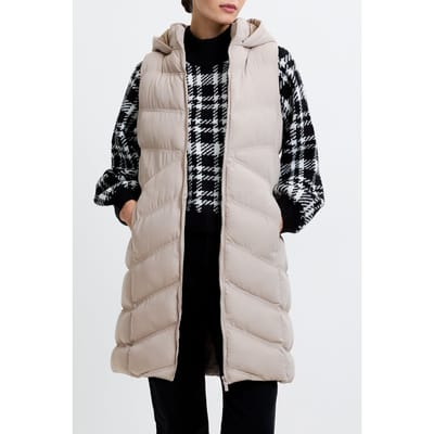 French Connection Gilet Row Hood Mid Putty Maat: XS | Gilets Outlet | Dames | Beige