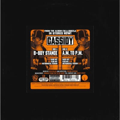 12 inch Plaat CASSIDY - B-boy Stance / A.m. Naar P.m. 82876703331 J 2005 VS Rap & Hip-Hop/R&B Gebruikt orange