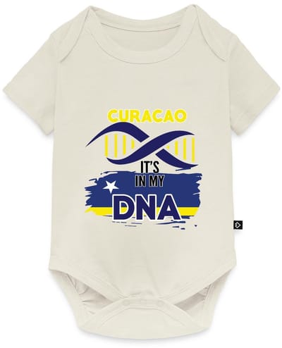 Curaçao Trots Het Zit In Mijn DNA Baby Rompertje Met Korte Mouwen