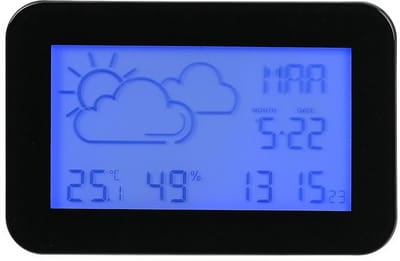 Benson Compact weerstation - thermometer en alarmklok - 11 x 7,3 cm