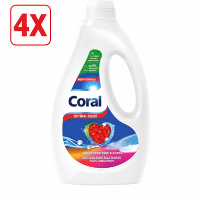4 x Coral Vloeibaar Wasmiddel Optimal Color - 1.17 l (4x26 wasbeurten)