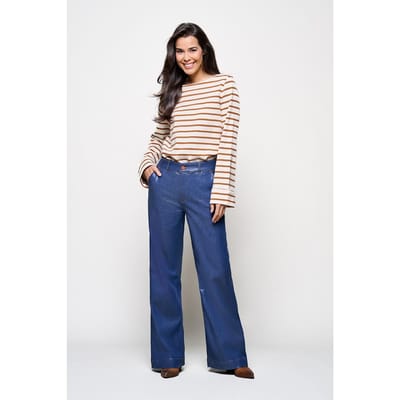 Caroline Tensen Charlotte Coated Broek Blauw