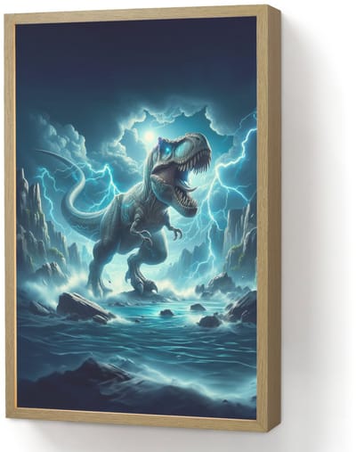 Nachtlampje 40x60 cm - Kinder lamp - Dino - Blauw - Jongens - Tafellamp kinderkamer draadloos - Slaapkamer lampje - Bedlamp kinderen - Kinderlampje - Wandlamp babykamer - Nachtlampjes