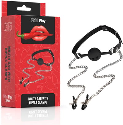 Erospace Wild Play C15 – Mondknevel met Tepelklemmen voor Spannend Spel