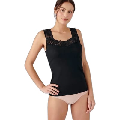 Damart - Zijdezachte tanktop Thermolactyl - Dames - Zwart - XS