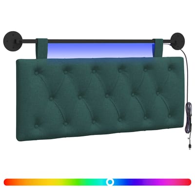 vidaXL - Hangend - hoofdbord - Met - LED-verlichting - Donkergroen - Stof