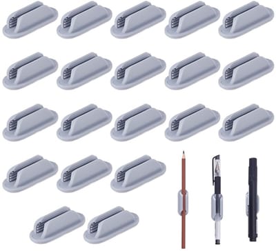 Dailygoods- Pennenhouder - 20 Stuks Zelfklevend - Grijze Siliconen