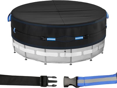Ronde Zwembadafdekking 365 cm met Winddichte Touw, Winterbescherming van 600D Oxford, Waterdicht en UV-Bestendig voor Zwembaden