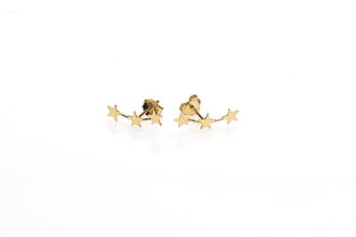 Karma Symbols oorbel M1568 Triples Stars Goud