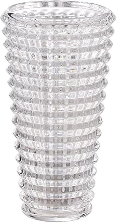 Dailygoods- Kristallen Vaas 23 cm - Grote Glazen Vaas - Decoratieve Vaas - Cilindervaas - Moderne Vaas - Hoogwaardig Soda-Lime Glas