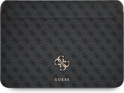 Guess 13.3 Inch Laptop- en Tablet-Sleeve - Zwart - PU Leer - Big 4G Logo