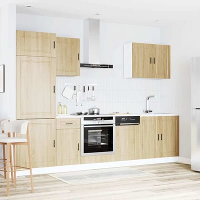 vidaXL - 7-delige - Keukenkastenset - Porto - bewerkt - hout - sonoma - eikenkleur