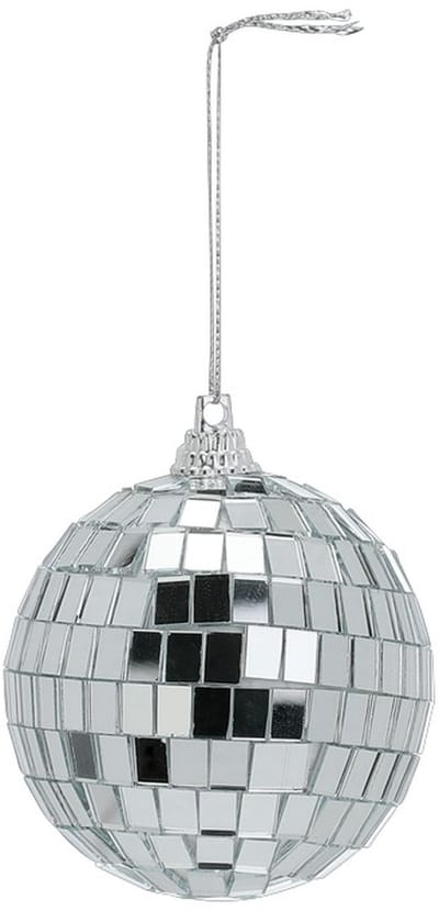 Inge Christmas Decor Disco kerstbal - zilver - D7 cm - glas/foam - discobal/discobol - kerstversiering