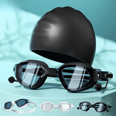 Thijox - Optische Zwembril met Gezichtssterkte tot -8,0, Anti-condens, UV-bescherming, Perfecte Pasvorm, Inclusief Neusbrug en Oordopjes, Zwemaccessoi