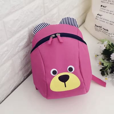 Mini rugzak - Klein rugzakje - Roze - Beertje - Met rits - Peutertas - Kleine tas voor kinderen - Let op: dit is geen schooltas - 24CM hoog - CHPN