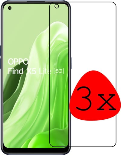 Screenprotector - 3 Stuks Geschikt voor OPPO Find X5 Lite - Extra Sterk - Beschermglas - Gehard Glas - Tempered Glass - Screen Protector