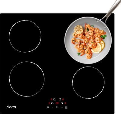 CIARRA VM4BIH-D - Inbouw inductiekookplaat 60 cm - 4 zones Inductie Kookplaat, Auto uitschakeling Kinderslot 6000 W