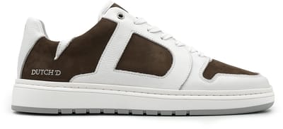 Dutch'D ® Sneaker - Bruin Wit - Sportief - Leer - Stijl Rune - Maat 40