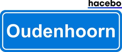 Hacebo - Plaatsnaam Sticker - 29x10 CM - Oudenhoorn sticker - Verkeersborden sticker - grappige cadeaus - Oudenhoorn
