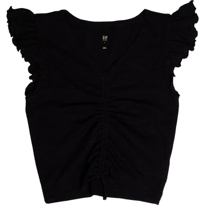T-shirt met korte mouwen en ruches 665918 voor meisjes