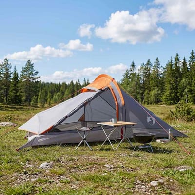 vidaXL - Backpacking - Tent - 2-persoons - Grijs - en - Oranje