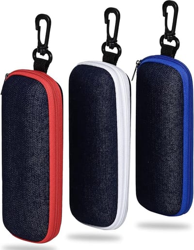Famanu – Set van 3 stoffen brillenkokers – Reisetuis met ritssluiting – Voor mannen en vrouwen