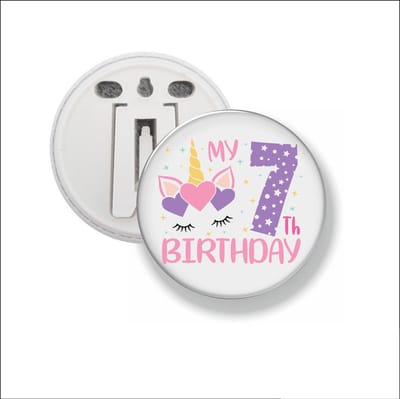 Button Met Clip 58 MM - My 7th Birthday
