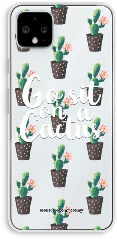 Case Company® - Hoesje geschikt voor Google Pixel 4 XL hoesje - Cactus quote - Soft Cover Telefoonhoesje - Bescherming aan alle Kanten en Schermrand