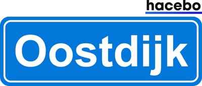 Hacebo - Plaatsnaam Sticker - 29x10 CM - Oostdijk sticker - Verkeersborden sticker - grappige cadeaus - Oostdijk