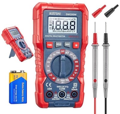 Digitale Multimeter Voltage Tester - TRMS 2000 Tel en Nauwkeurige Metingen voor AC en DC Voltage, Stroom, Weerstand en Continuïteit