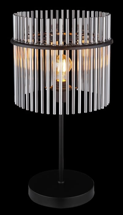 Tafellamp - zwart - GORLEY - glas - Ø 30cm - E27 - 15698T1 - Globo