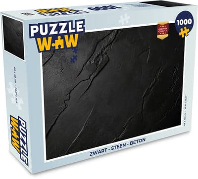 Puzzel Zwart - Steen - Beton print - Legpuzzel - Puzzel 1000 stukjes volwassenen