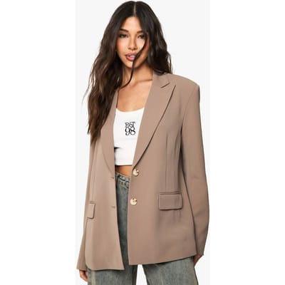 boohoo Dames Maatwerk Geweven Enkelreeks Blazer | Taupe | Maat: 36