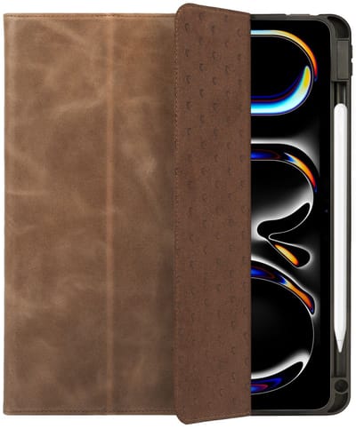Rosso Elite Hoes Geschikt voor iPad Pro 11 (2024/2025) - 2-in-1 Echt Leer Book Case en Back Cover - Magnetisch Uitneembaar Hoesje - Beschermhoes Bruin
