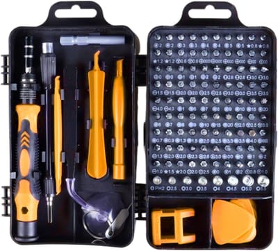Schroevendraaierset - Precisie Bits - Kleine Apparaten Repareren - 115 Delige Set - Compact Formaat - Grijs