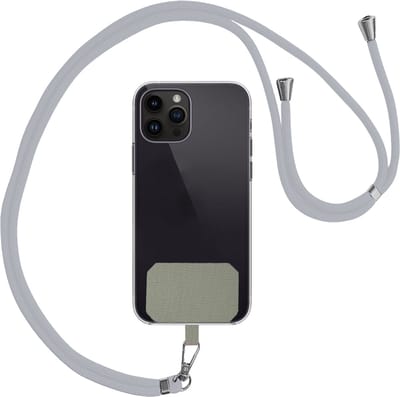 Universeel Telefoonkoord Telefoonkoorden Verstelbaar - Universeel Telefoon Koord Polyester Telefoonkoord - Lichtgrijs