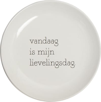 Gusta Genieters Borden 20 cm Lievelingsdag/ Hond - set van 2