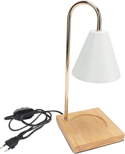 Dimbare Kaarsenwarmer met Houten Sokkel - Decoratieve Smeltlamp voor Slaapkamer en Kantoor