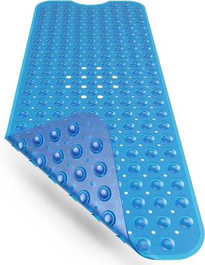 Antislip Badmat 100x40 cm | BPA-vrije Antislipmat voor in bad | Antibacterieel en Duurzaam | Schimmelbestendig | Milieuvriendelijk | Machinewasbaar