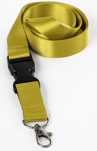 Ecorare® - 5 stuks Sleutelkoord - Kliksluiting - Lanyard - Keycord - Geel - 50 cm